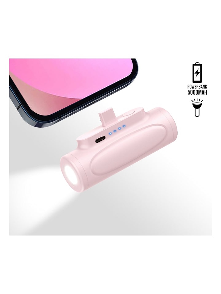 SWEET ACCESS Mini powerbank w kolorze jasnoróżowym - 5.000 mAh rozmiar: onesize