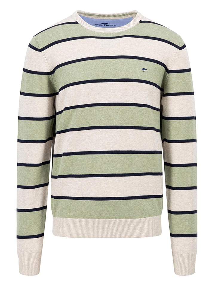 FYNCH-HATTON Sweter w kolorze kremowo-zielonym rozmiar: 3XL