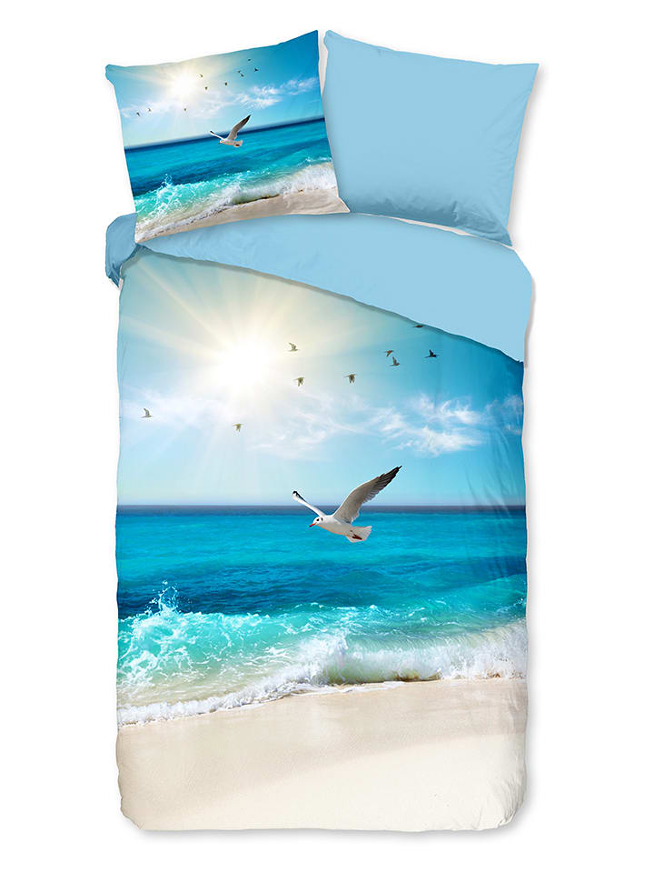 Good Morning Komplet pościeli "Sealife" w kolorze błękitnym rozmiar: 140x220 cm