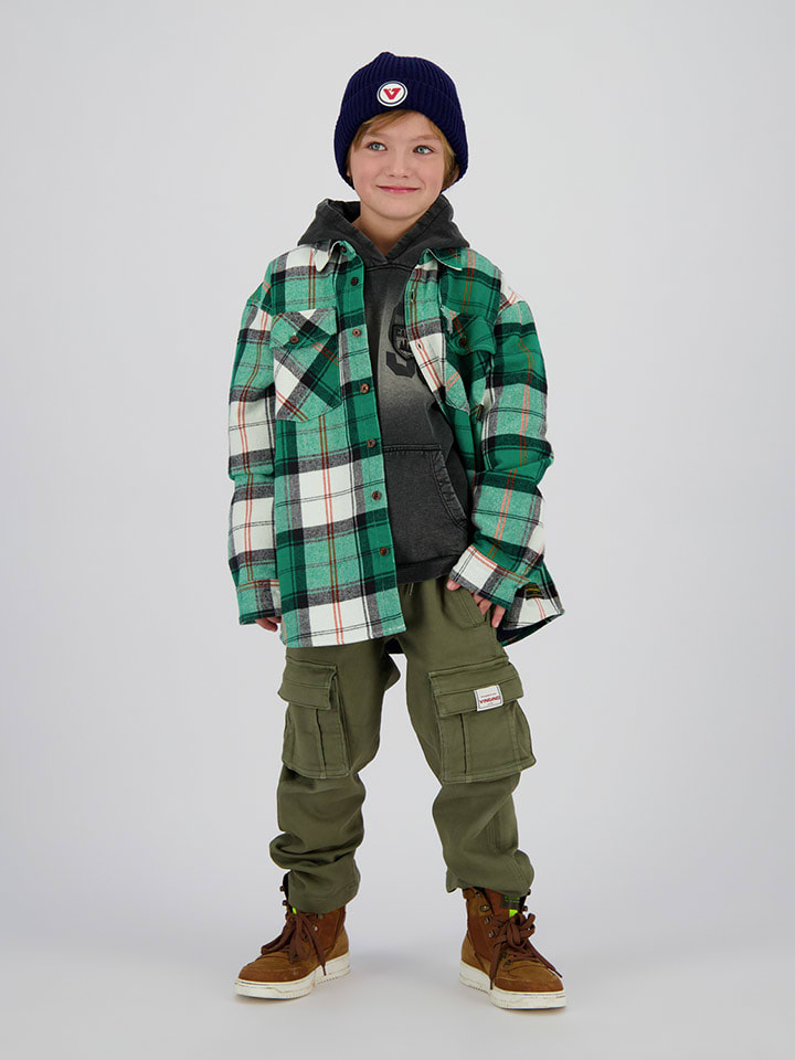 Vingino Koszula "Lyno" w kolorze zielono-kremowym rozmiar: 140