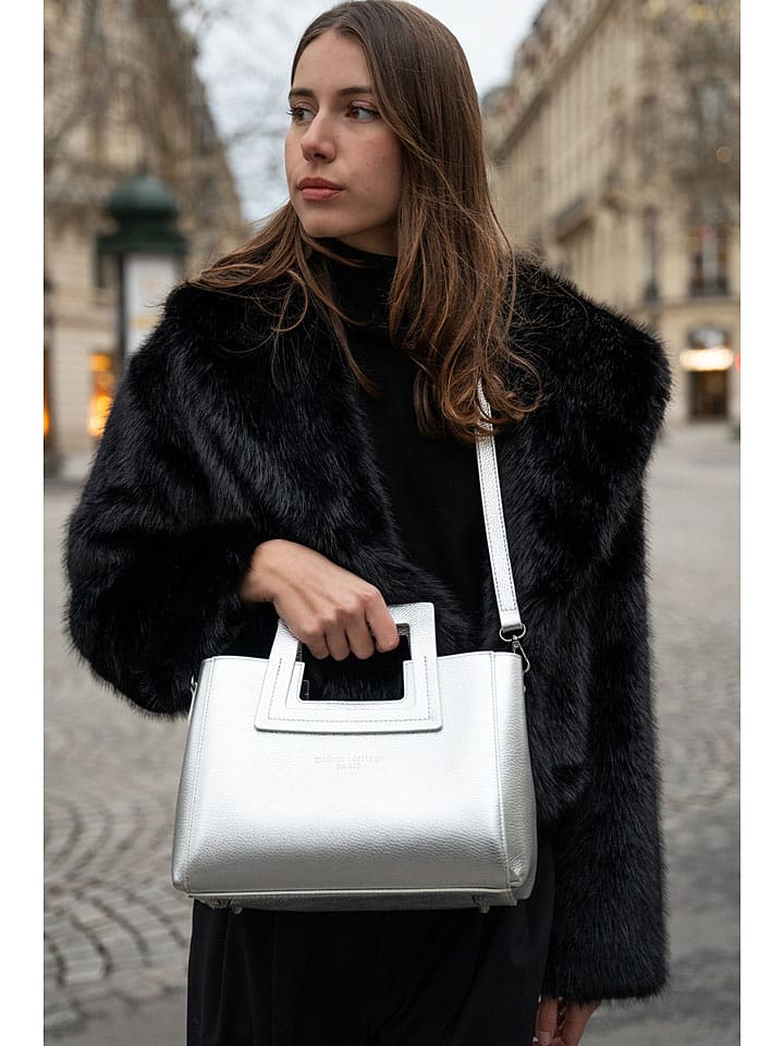 maison héritage PARIS Skórzana torebka "Jini" w kolorze srebrnym - 30 x 22 x 10 cm rozmiar: onesize