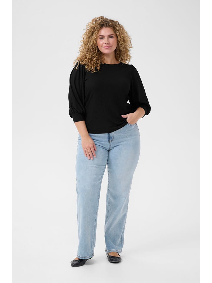 KAFFE curve Bluzka "Civena" w kolorze czarnym rozmiar: M