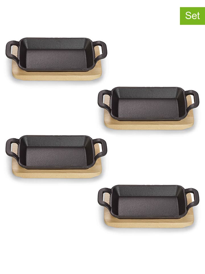 Echtwerk Patelnie (4 szt.) w kolorze czarno-jasnobrązowym do serwowania rozmiar: onesize