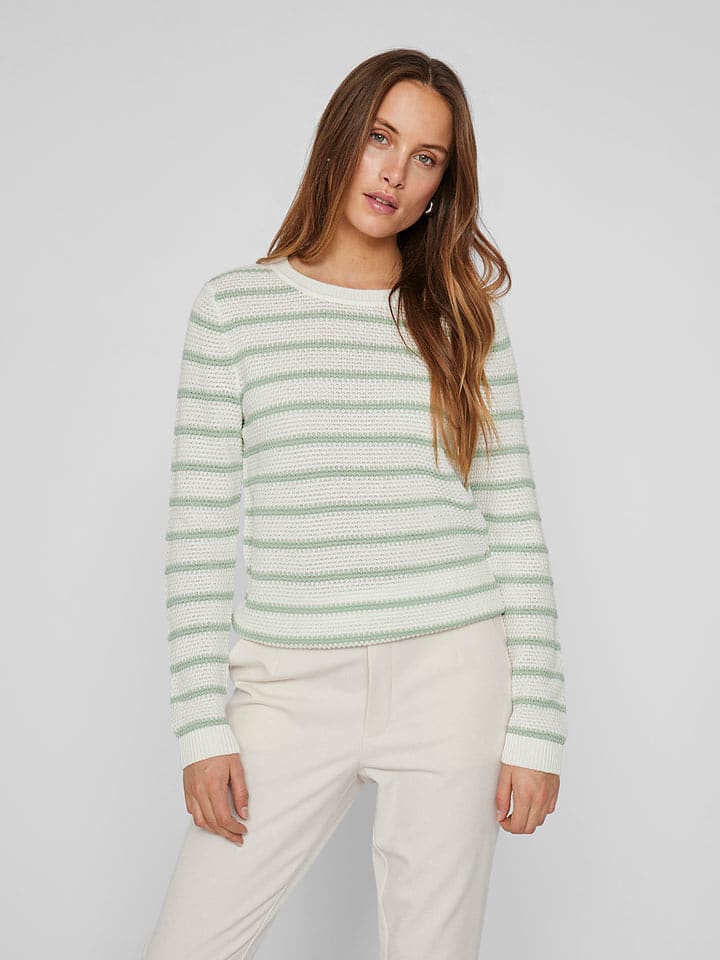 Vila Sweter w kolorze zielono-białym rozmiar: XL