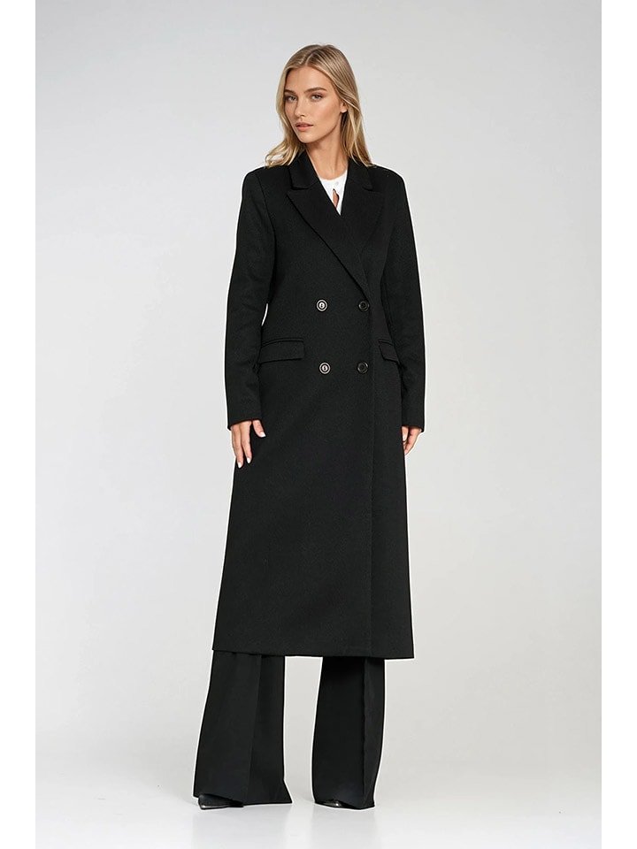 Nife Płaszcz przejściowy w kolorze czarnym rozmiar: 38