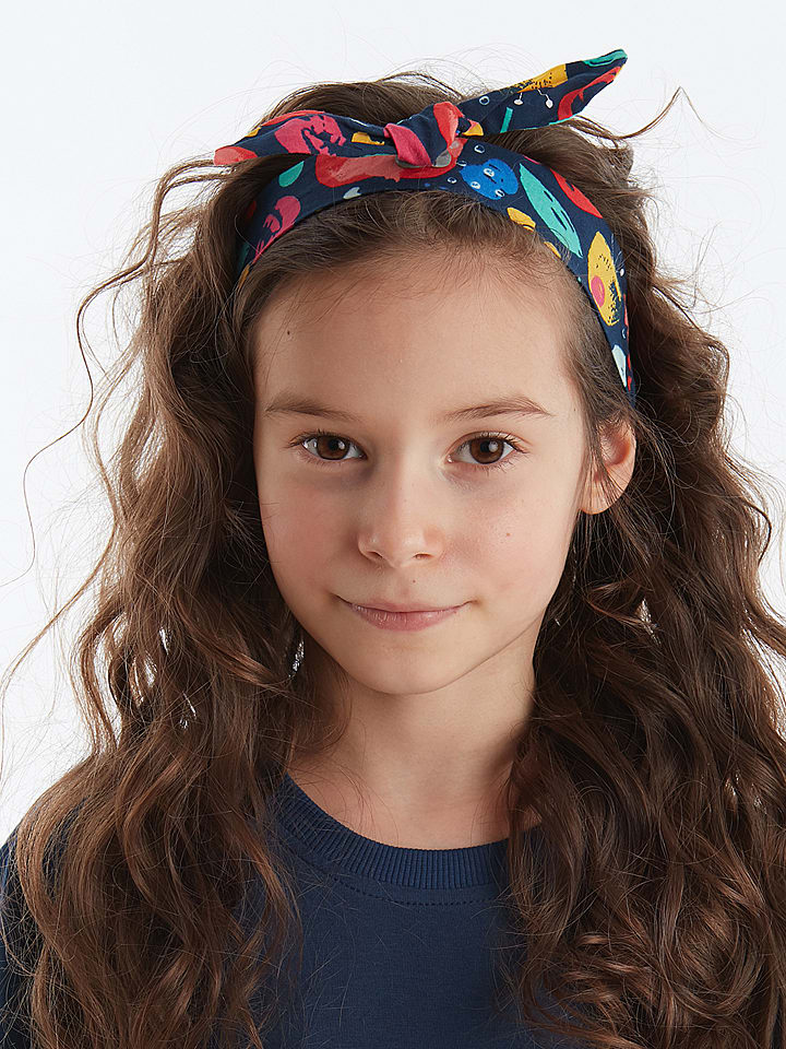 Denokids Opaska "Flowers" w kolorze granatowym ze wzorem rozmiar: 110-128