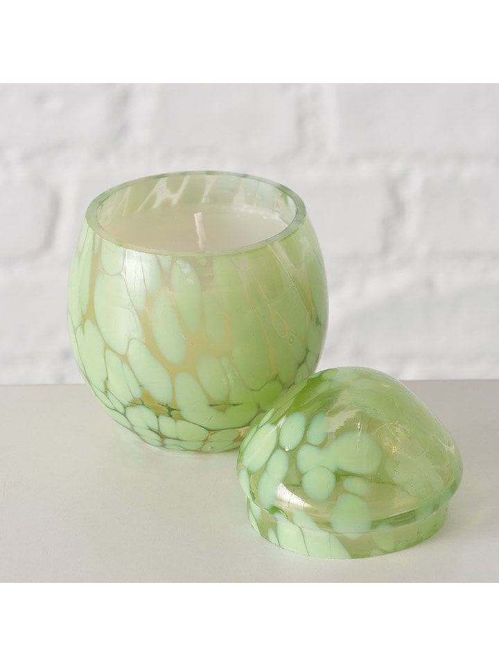 Boltze Świecznik "Paska" w kolorze zielonym - wys. 8,8 cm rozmiar: onesize