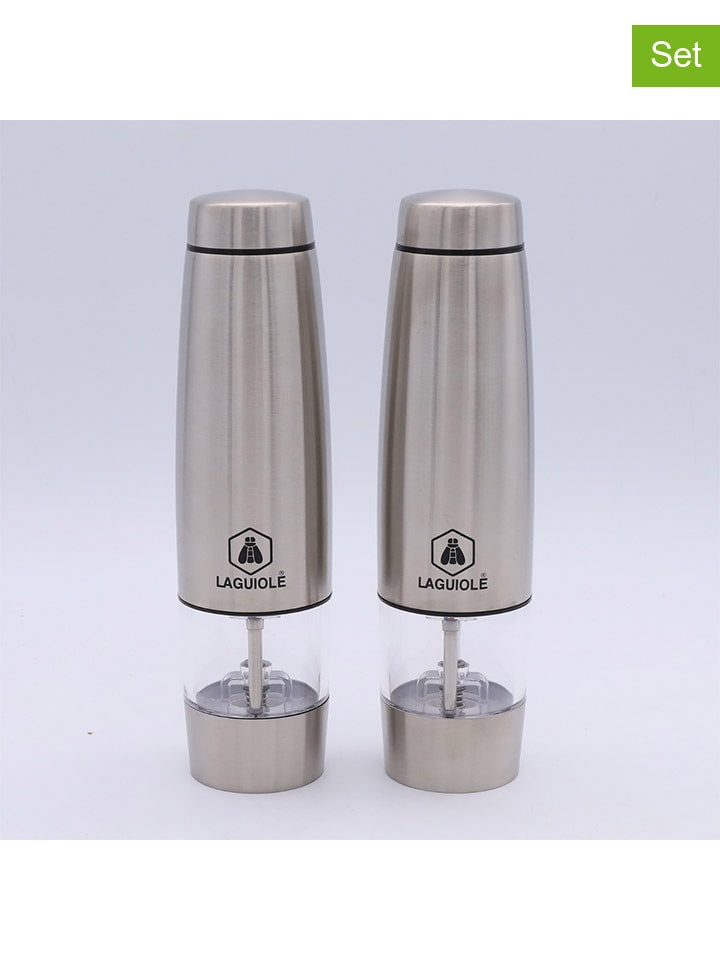 Laguiole 2-częściowy zestaw w kolorze srebrnym - wys. 23 cm rozmiar: onesize