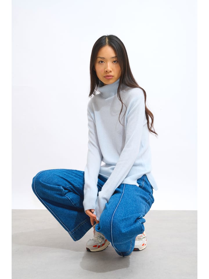 AUTHENTIC CASHMERE Kaszmirowy golf "Fornet" w kolorze błękitnym rozmiar: M