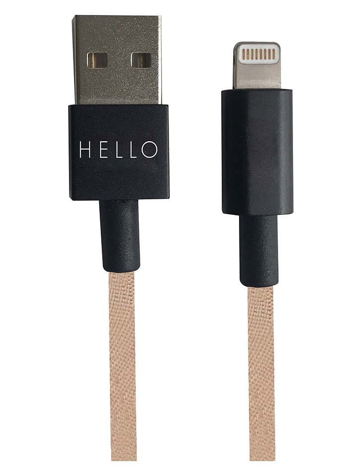 Design Letters Kabel USB-C/Lightning w kolorze beżowym - dł. 185 cm rozmiar: onesize
