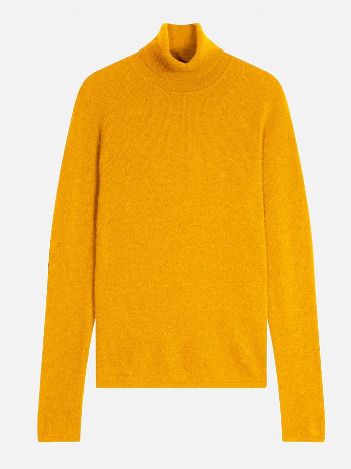 Perfect Cashmere Kaszmirowy golf "Ashley" w kolorze musztardowym rozmiar: S