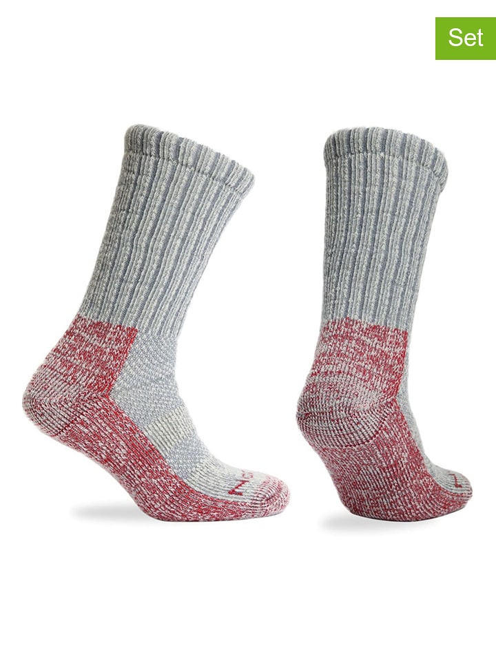Norfolk Skarpety (3 pary) w kolorze szaro-czerwonym rozmiar: 35-38