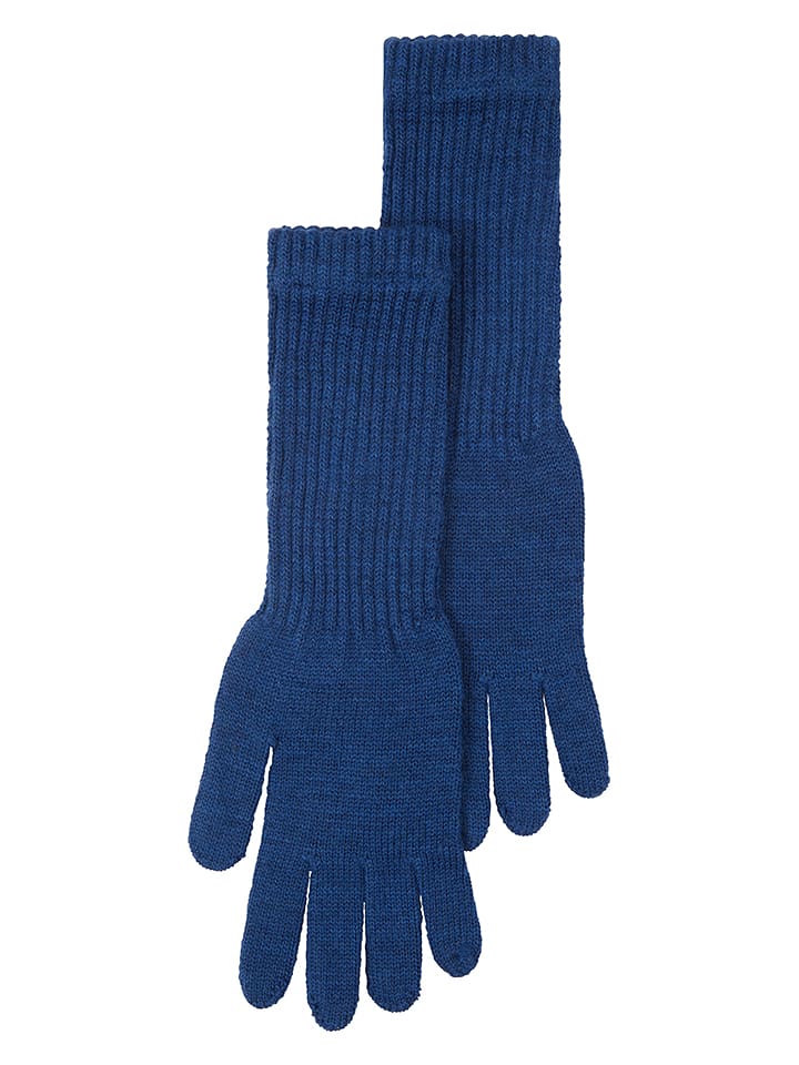 Lanerossi Wełniane rękawiczki "Asia" w kolorze niebieskim - 31 x 7 cm rozmiar: onesize