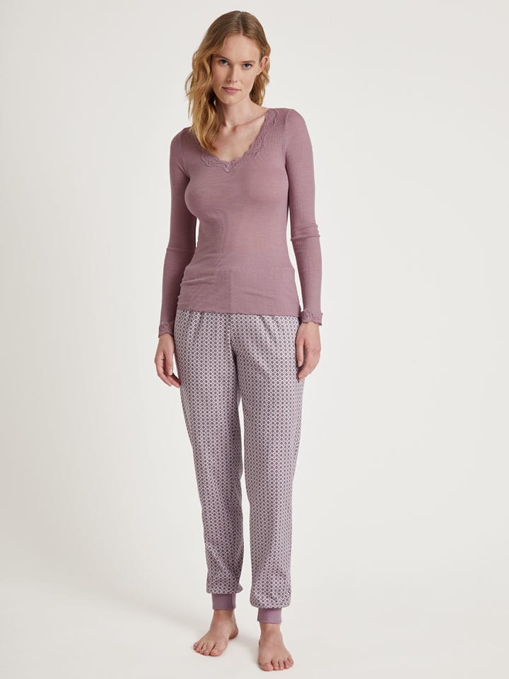 Calida Wełniana koszulka w kolorze szaroróżowym rozmiar: L