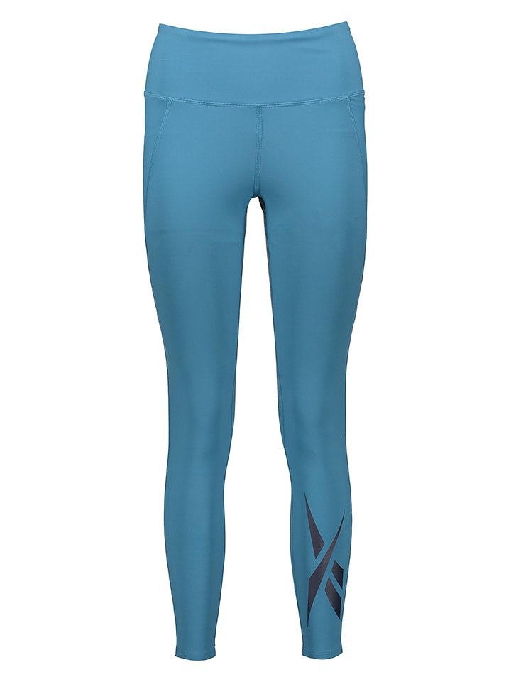 Reebok Legginsy sportowe "Lux Vector" w kolorze błękitnym rozmiar: S