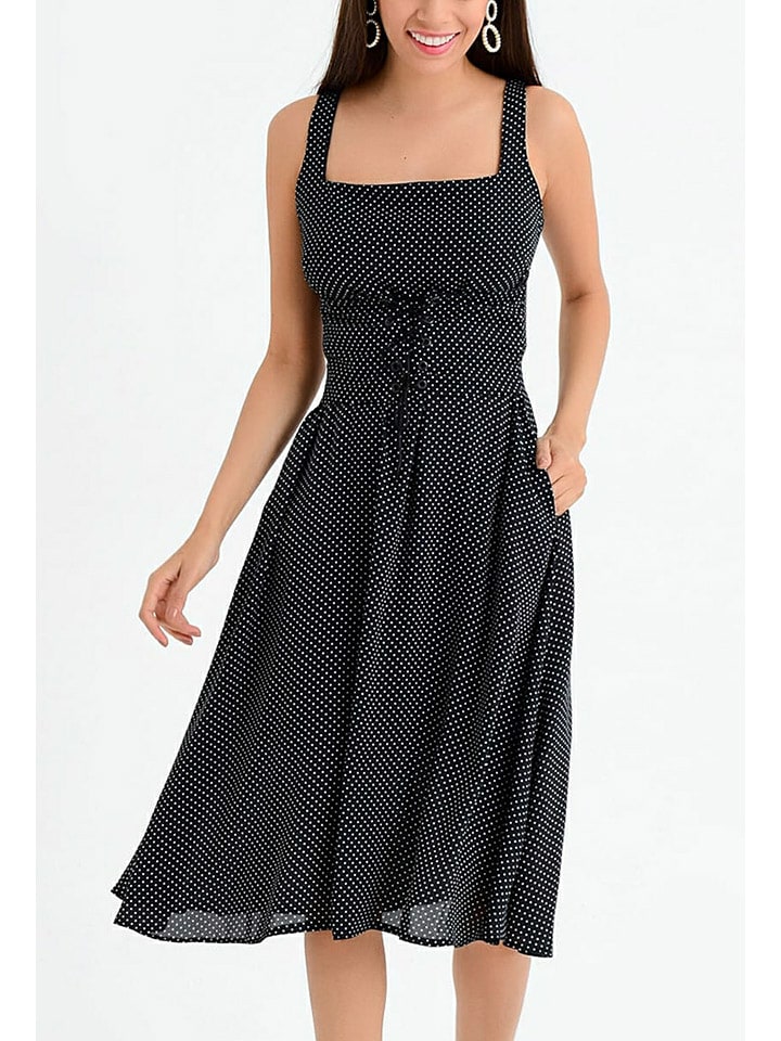 Milan Kiss Sukienka w kolorze czarnym ze wzorem rozmiar: L