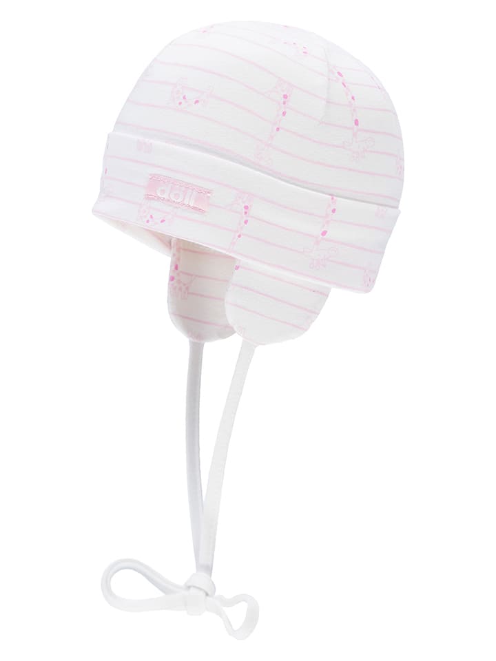 Döll Czapka w kolorze biało-jasnoróżowym rozmiar: 41 cm