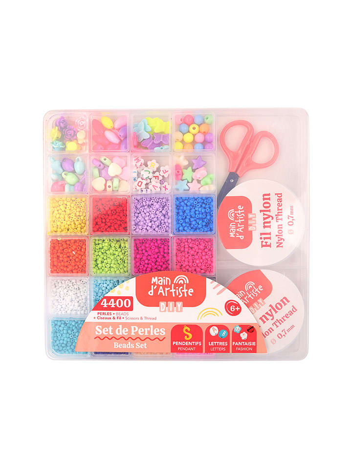 MGM 4400-częściowy zestaw koralików w różnych kolorach - 6+ rozmiar: onesize