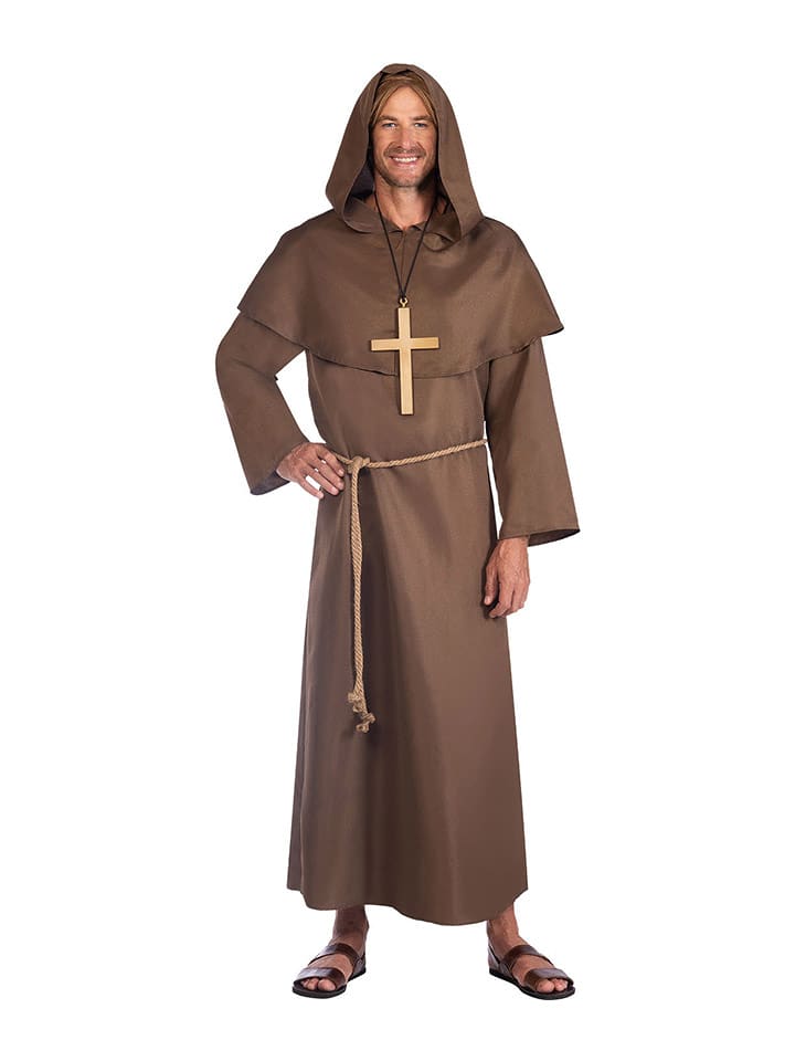 amscan 3-częściowy kostium "Mönchskutte" w kolorze brązowym rozmiar: M