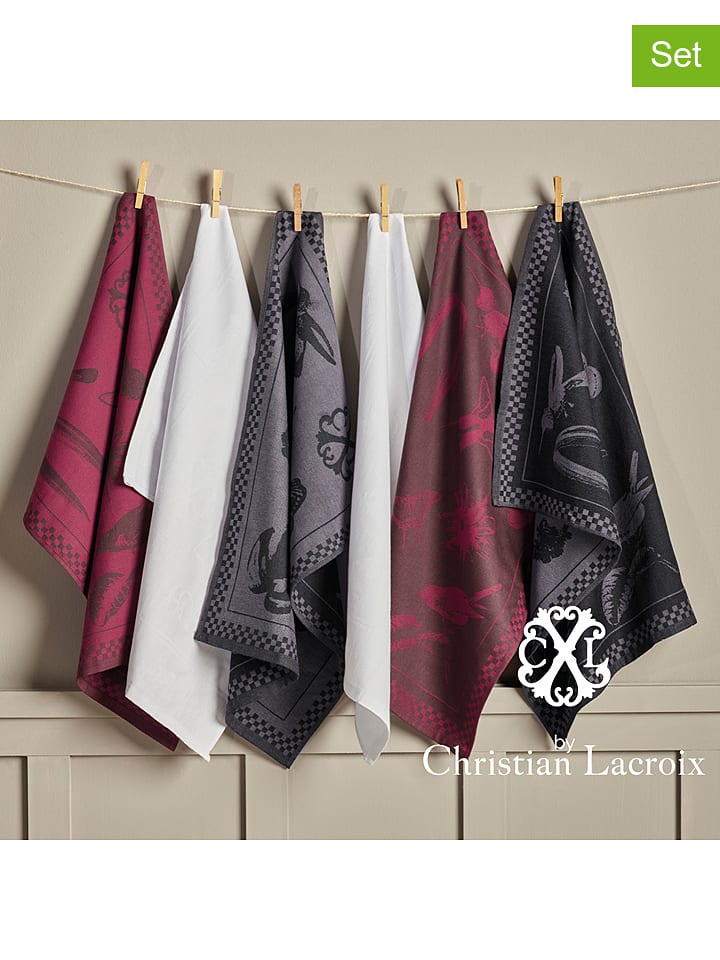 CXL by Christian Lacroix Ściereczki (2 szt.) w kolorze czerwonym do naczyń rozmiar: 50x70 cm