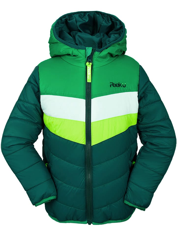 Peek U Całoroczna kurtka pikowana "Baz" w kolorze zielonym rozmiar: 104