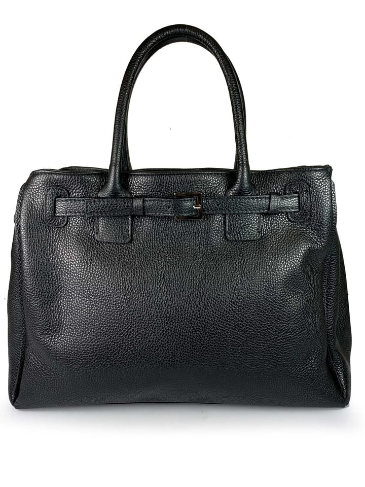 ORE10 Skórzana torebka "Trast" w kolorze czarnym - 38 x 28 x 15 cm rozmiar: onesize