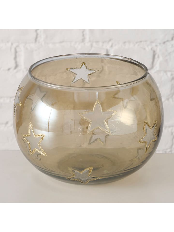 Boltze Świecznik "Gorgina" w kolorze beżowym - wys. 13,3 cm rozmiar: onesize