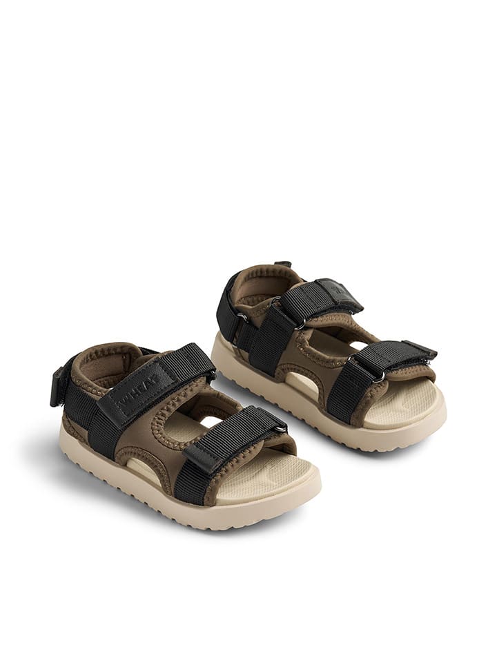 Wheat Sandały w kolorze oliwkowo-czarnym rozmiar: 27