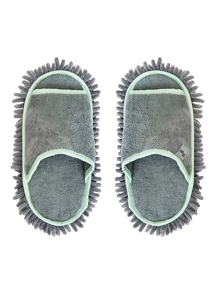 Vigar Slippersy do sprzątania w kolorze szarym z mikrofibry rozmiar: onesize