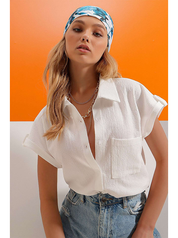 Lycalia Koszula w kolorze białym rozmiar: L