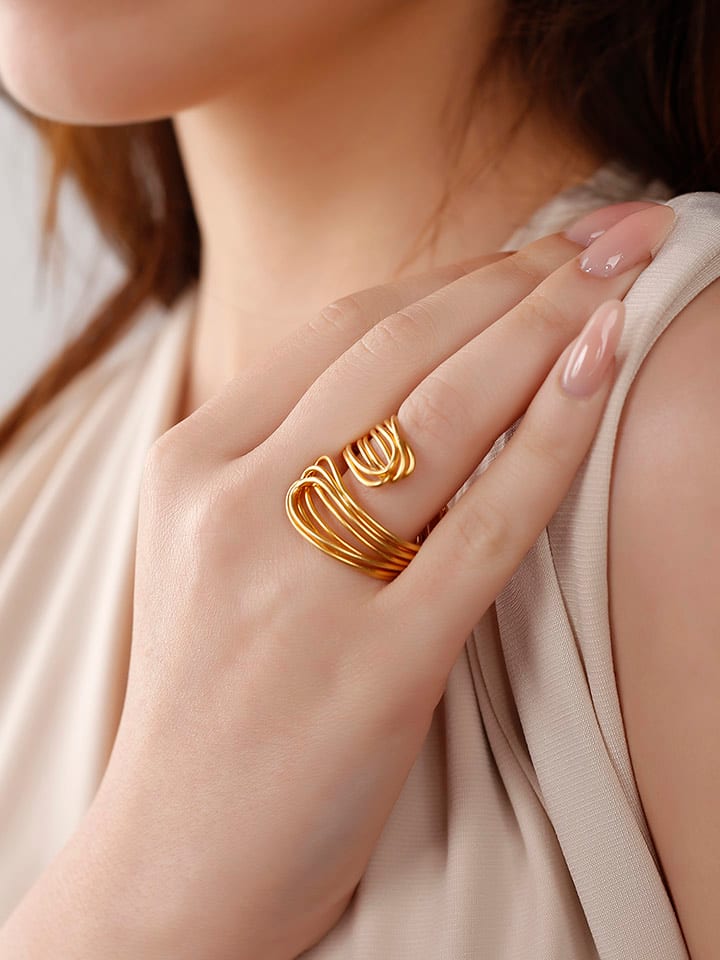 Nakkash Pozłacany pierścionek rozmiar: onesize