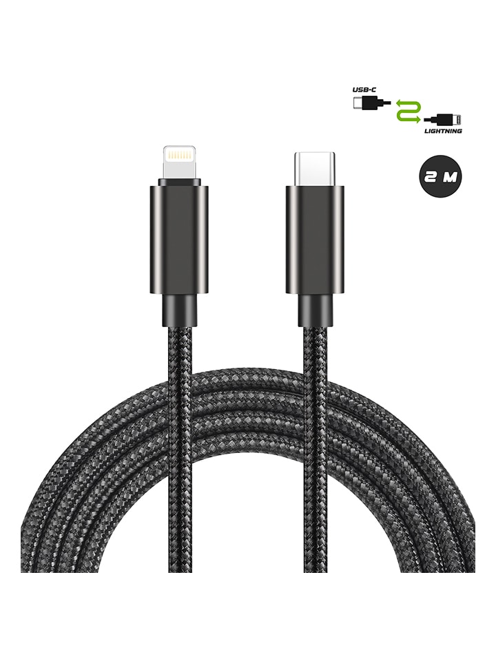 SWEET ACCESS Kabel USB-C-Lightning w kolorze czarnym - dł. 2 m rozmiar: onesize
