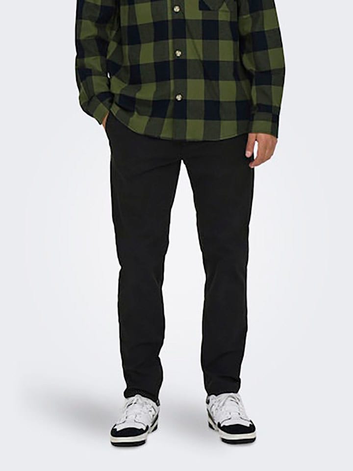 ONLY & SONS Spodnie chino w kolorze czarnym rozmiar: W32/L32
