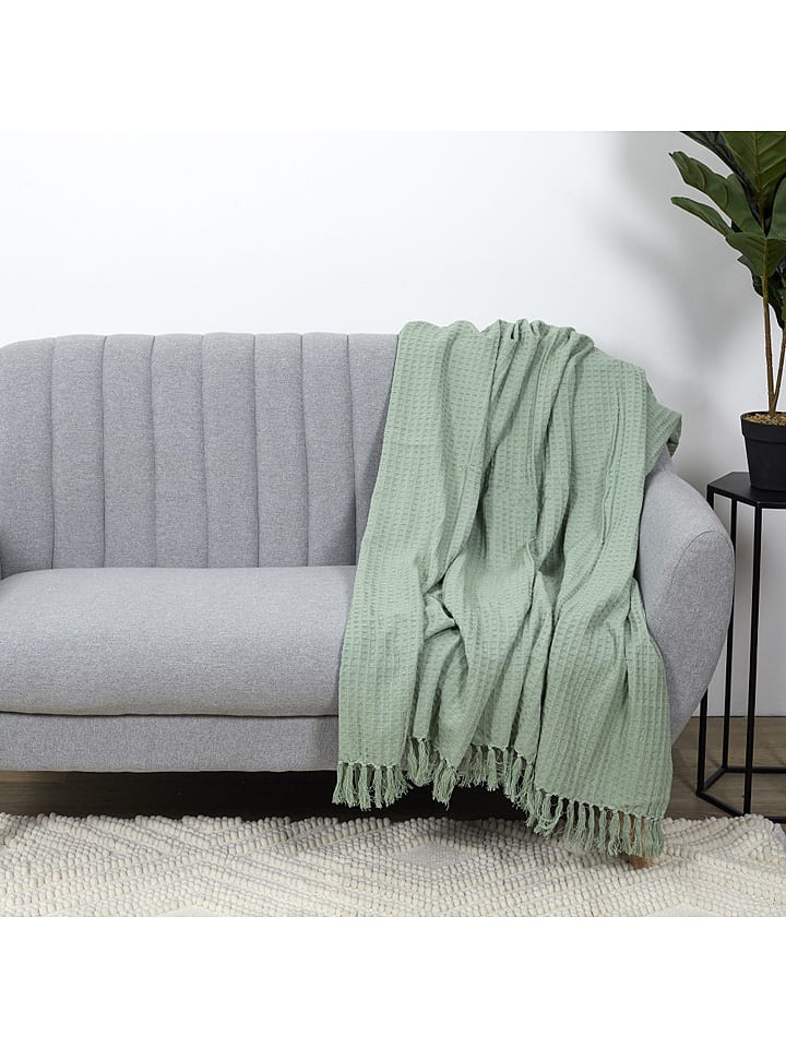 THE HOME DECO FACTORY Narzuta w kolorze zielonym - 160 x 130 cm rozmiar: onesize