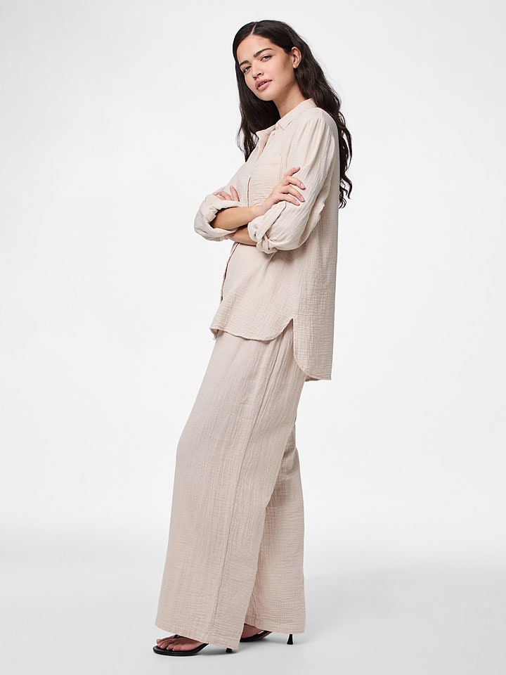 Pieces Bluzka "Sastina" w kolorze beżowym rozmiar: XL