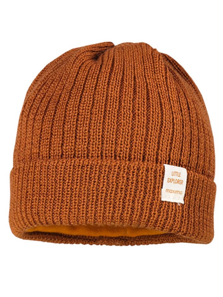 MaxiMo Wełniana czapka w kolorze jasnobrązowym rozmiar: 45 cm