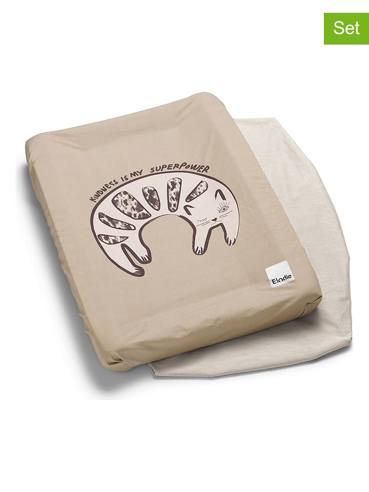 Elodie Details Poszewki (2 szt.) w kolorze beżowym na matę do przewijania - 74 x 48 cm rozmiar: onesize