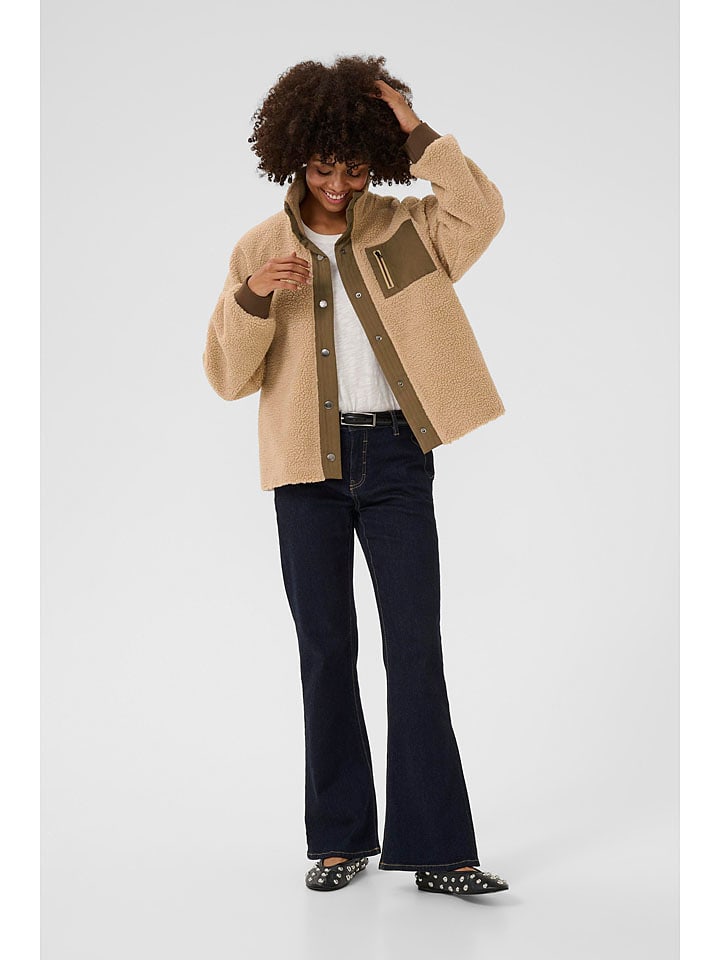 CULTURE Kurtka polarowa w kolorze beżowym rozmiar: M