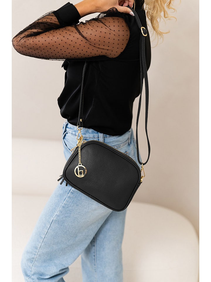 Lia Biassoni Skórzana torebka "Flumendosa" w kolorze czarnym - 23 x 17 x 7 cm rozmiar: onesize