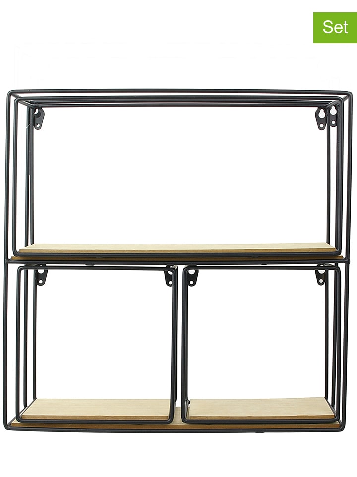 Ethnical Life Regały ścienne (4 szt.) w kolorze czarno-beżowym rozmiar: onesize