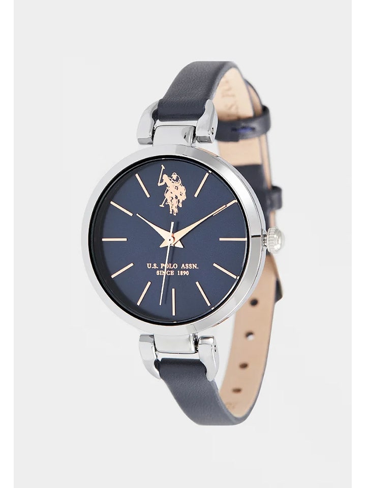 U.S. Polo Assn. Zegarek kwarcowy w kolorze srebrno-granatowym rozmiar: onesize
