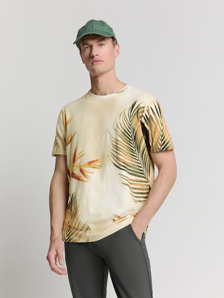 No Excess Koszulka w kolorze beżowo-zielonym rozmiar: XL