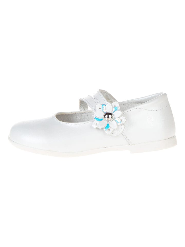 Primigi Skórzane baleriny "Happy dance" w kolorze białym rozmiar: 22