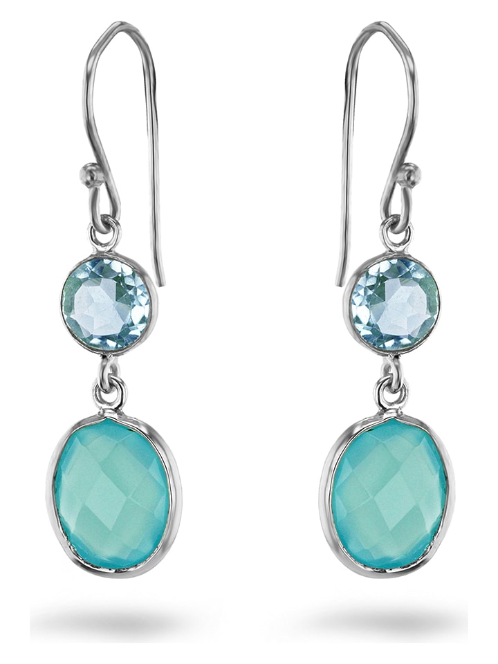 Les Petites Précieuses Srebrne kolczyki z kamieniami szlachetnymi rozmiar: onesize