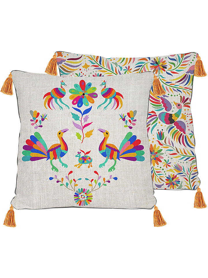 Madre Selva Poszewka "Ave Otomi" w kolorze kremowym ze wzorem na poduszkę - 45 x 45 cm rozmiar: onesize