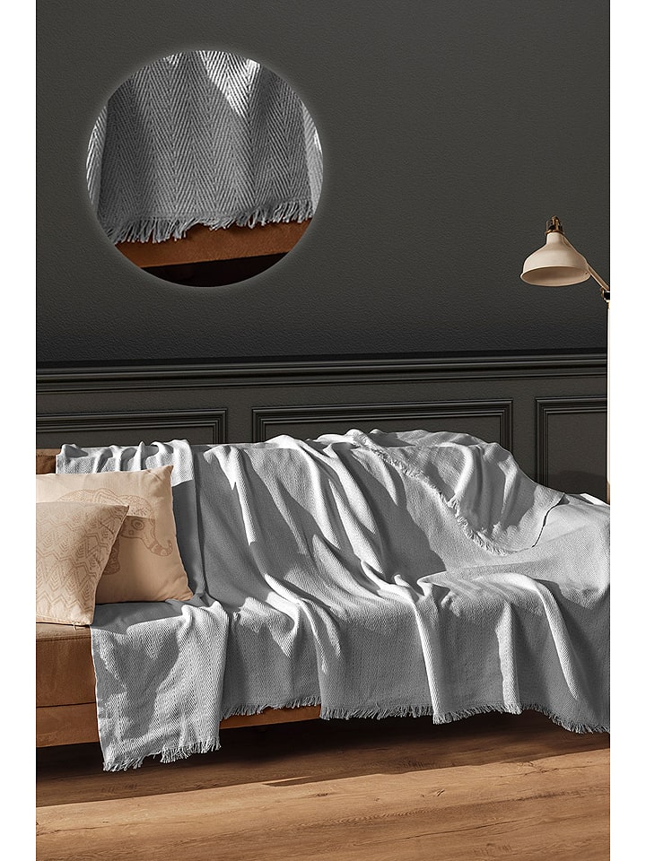 Colorful Cotton Koc "Merlin" w kolorze szarym rozmiar: 170x205 cm