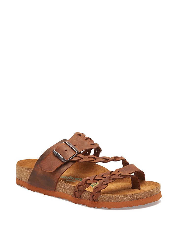 Comfortfusse Skórzane japonki w kolorze brązowym rozmiar: 41