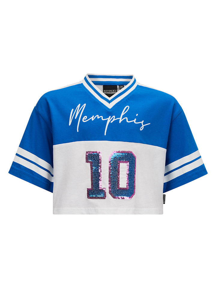 Retour Koszulka w kolorze niebiesko-białym rozmiar: 170/176