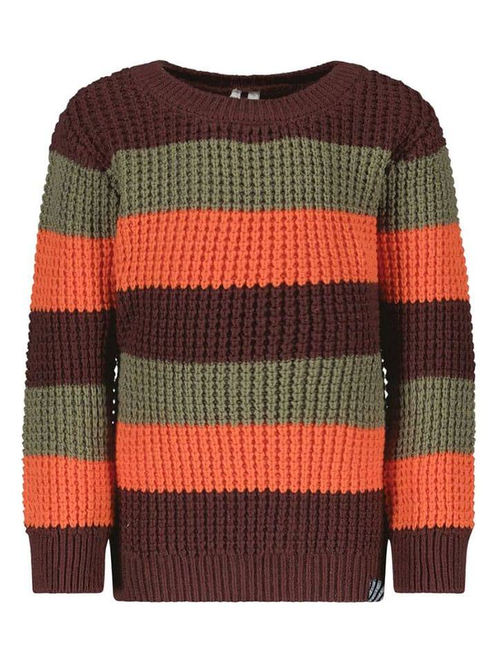 B.Nosy Sweter "Kay" w kolorze ciemnobrązowo-oliwkowo-pomarańczowym rozmiar: 158/164