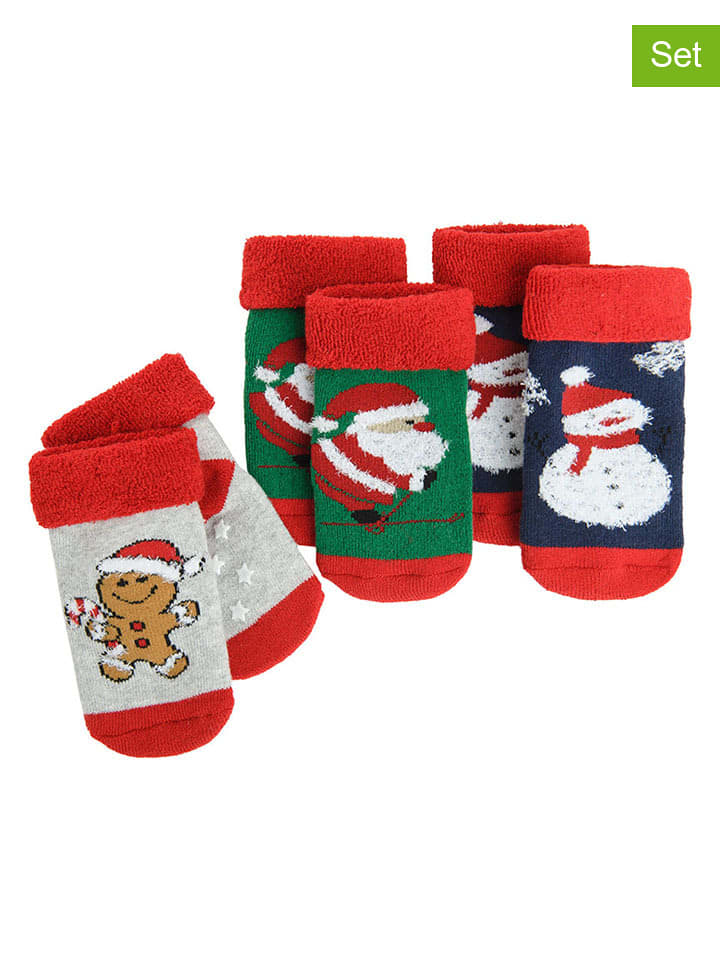 COOL CLUB Skarpety (3 pary) w kolorze szaro-zielono-granatowo-czerwonym rozmiar: 19-21